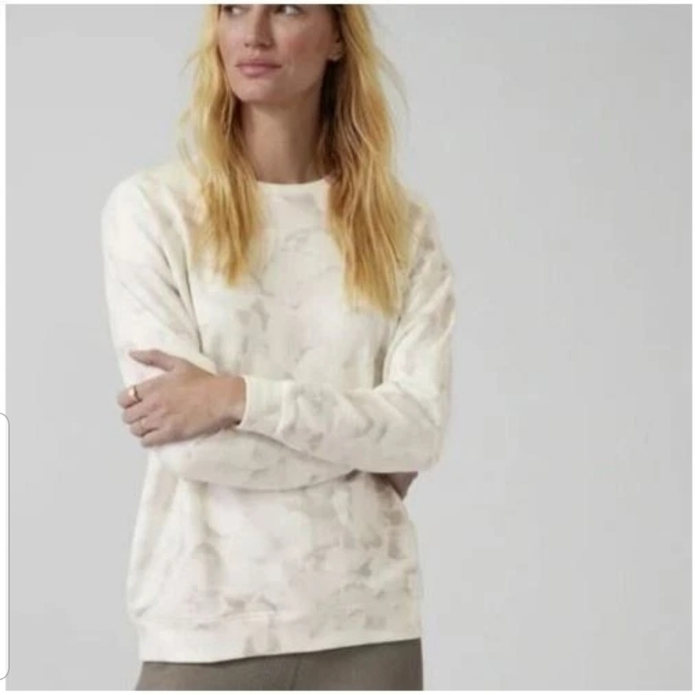 Athleta Balance Printed Pullover in a Chakra Floral Bluff Grey Crewneck XL